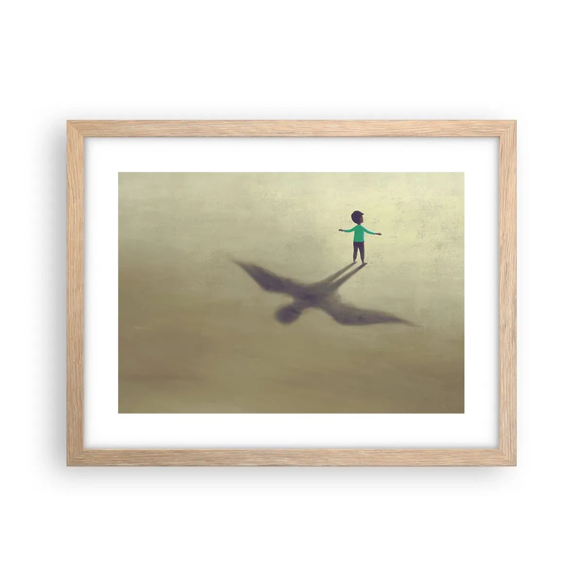 Pôster com moldura de carvalho claro - Herói do futuro - 40x30 cm