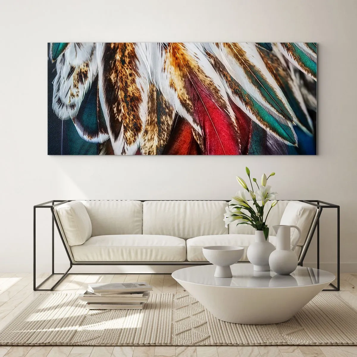 Quadro em vidro - Segredos de vôo - 120x50 cm