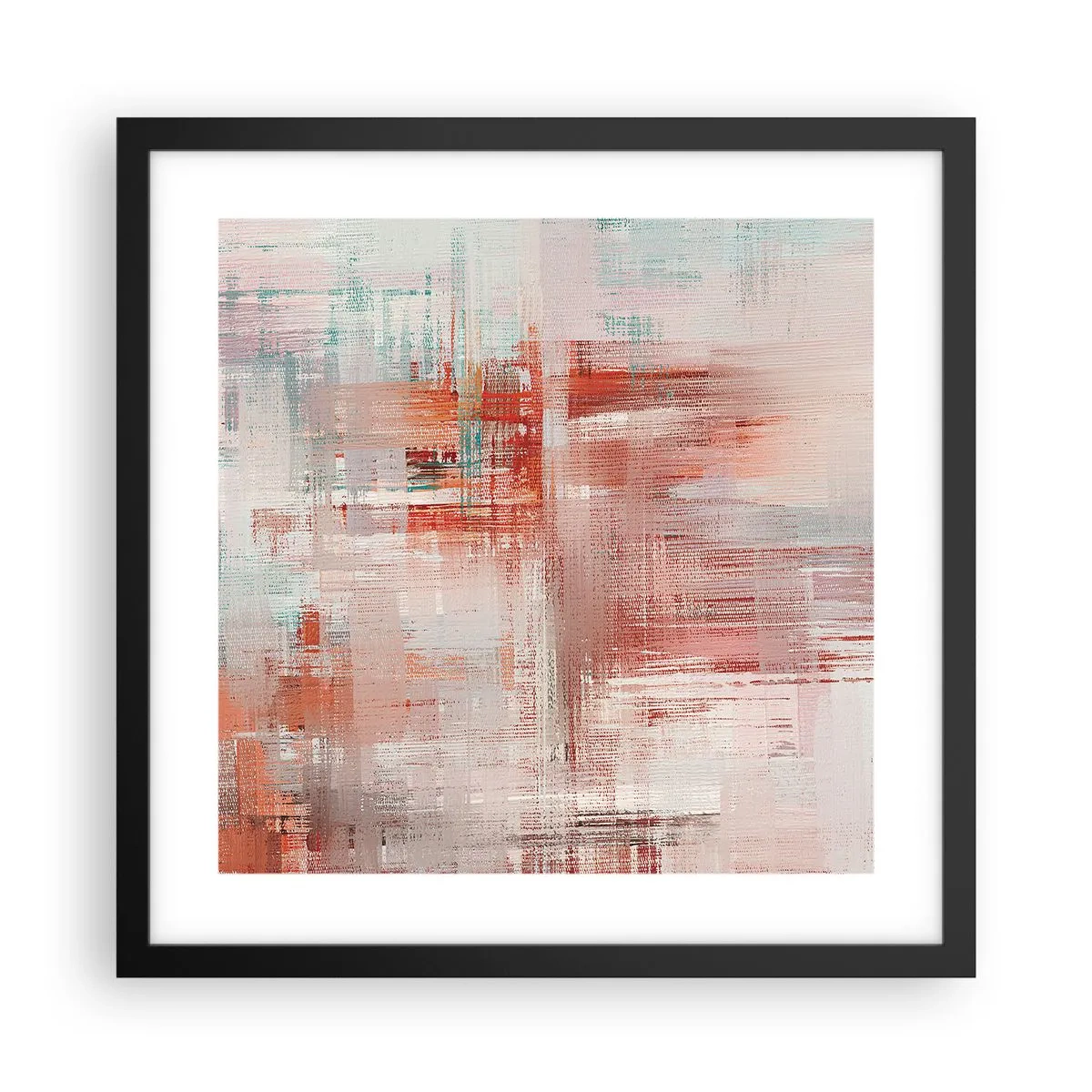 Pôster com moldura preta - Nebuloso. Mas rosa - 40x40 cm