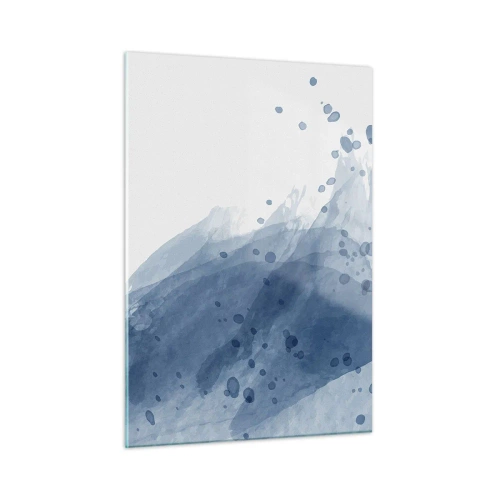 Quadro em vidro - Tule azul - 50x70 cm