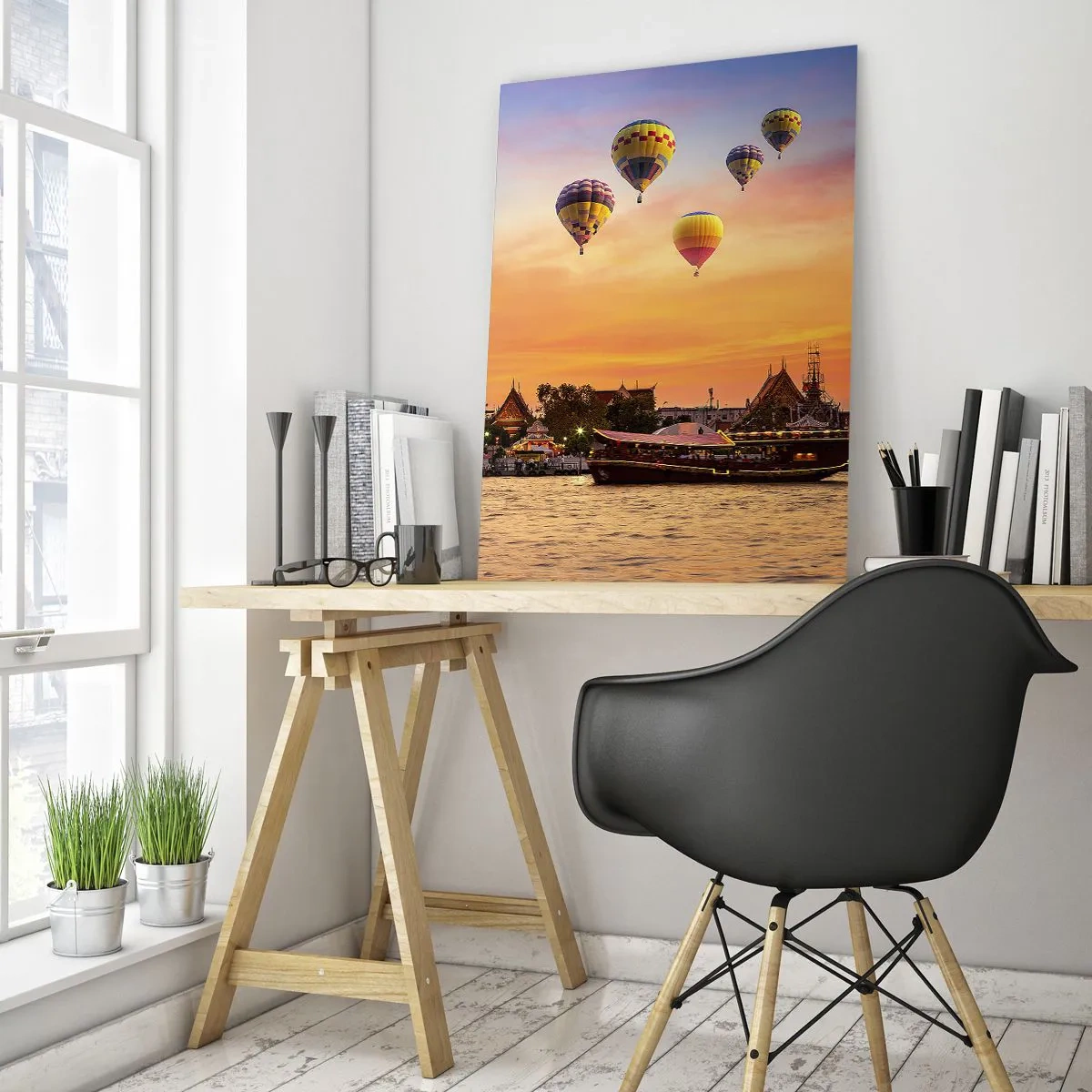 Quadro em vidro - É aqui que nascem os contos de fadas - 50x70 cm