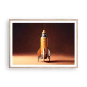 Pôster com moldura de carvalho claro - Tudo começa com um sonho - 100x70 cm