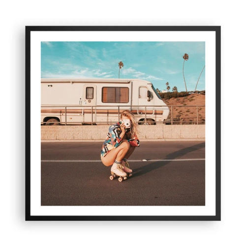 Pôster com moldura preta - Sorria, por favor! - 60x60 cm