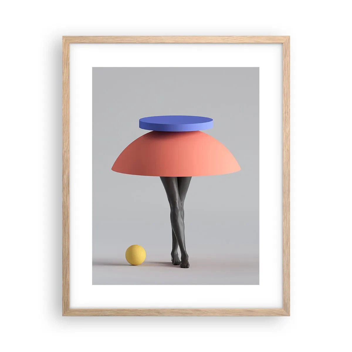 Pôster com moldura de carvalho claro - Composição surrealista - 40x50 cm