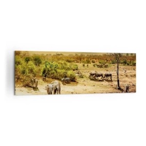 Quadro em tela - Um rio corria no Éden... - 160x50 cm