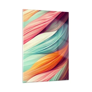 Quadro em vidro - Tecido arco-íris - 50x70 cm