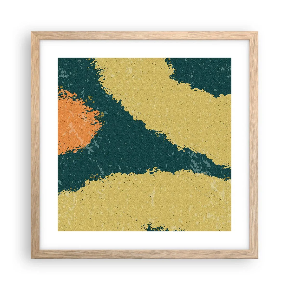 Pôster com moldura de carvalho claro - Abstração – movimento lento - 40x40 cm