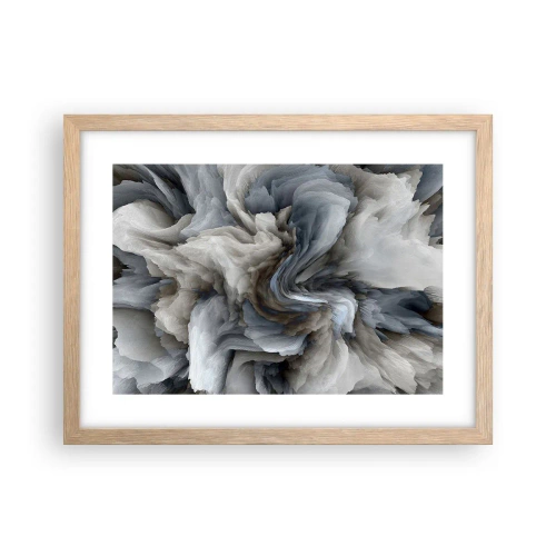 Pôster com moldura de carvalho claro - Pedra e flor - 40x30 cm