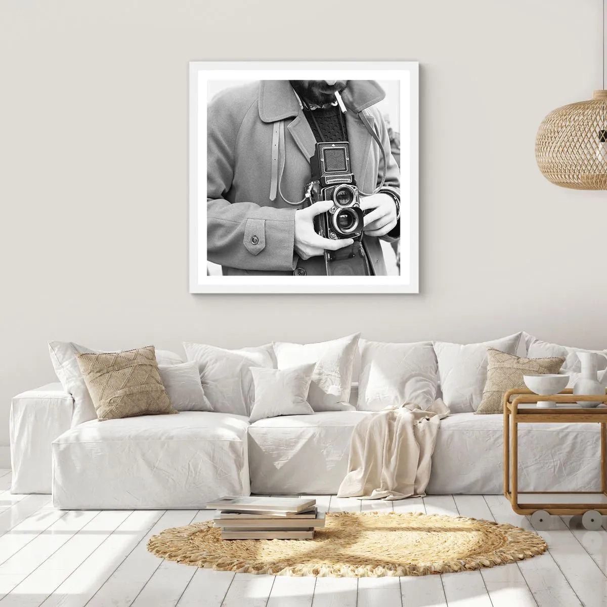 Pôster em moldura branca - Estilo retro - 60x60 cm