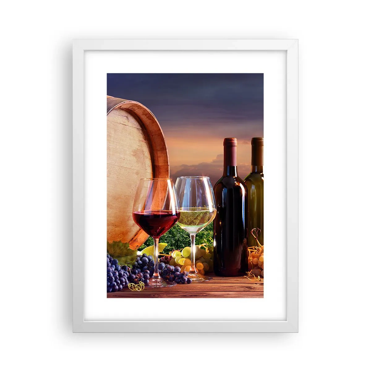 Pôster em moldura branca - Aqui a vida tem um sabor - 30x40 cm