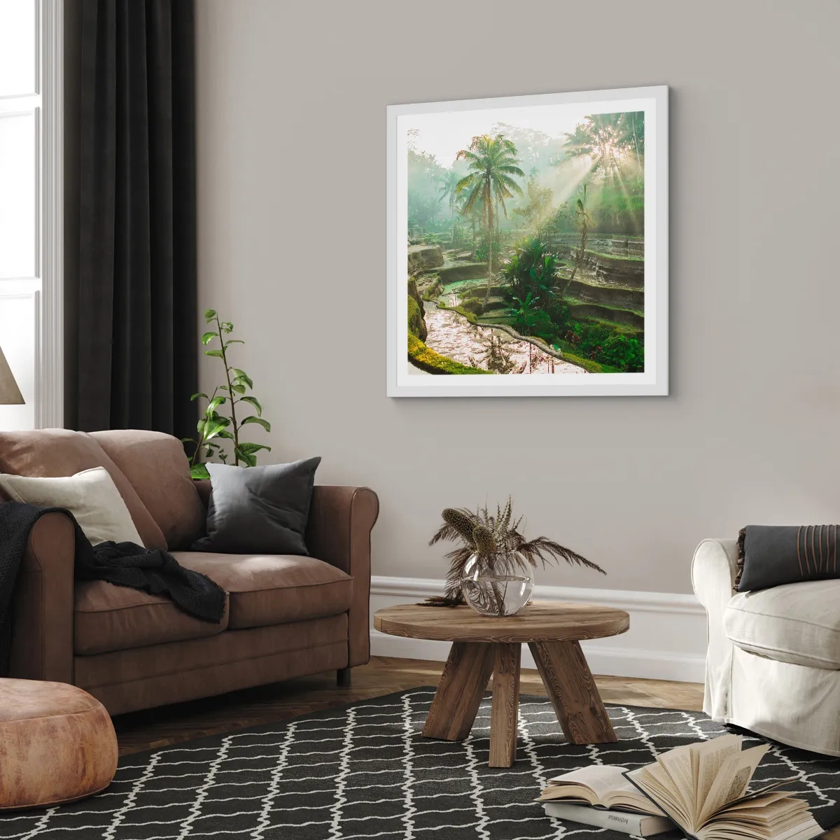 Pôster em moldura branca - Crescer ao sol - 60x60 cm