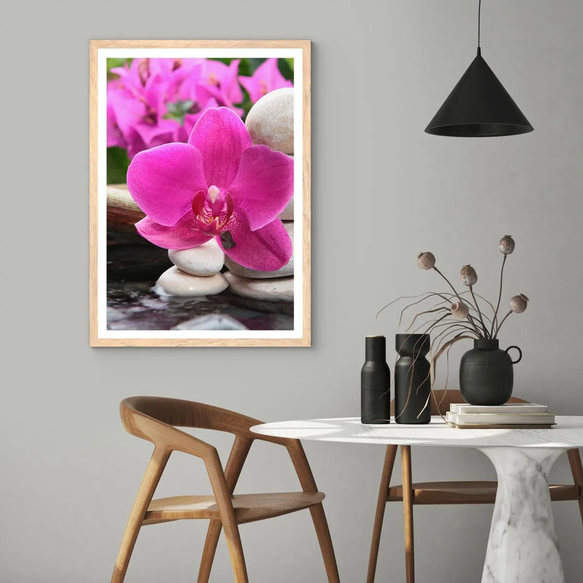 Pôster com moldura de carvalho claro - Descanso imediato - 30x40 cm