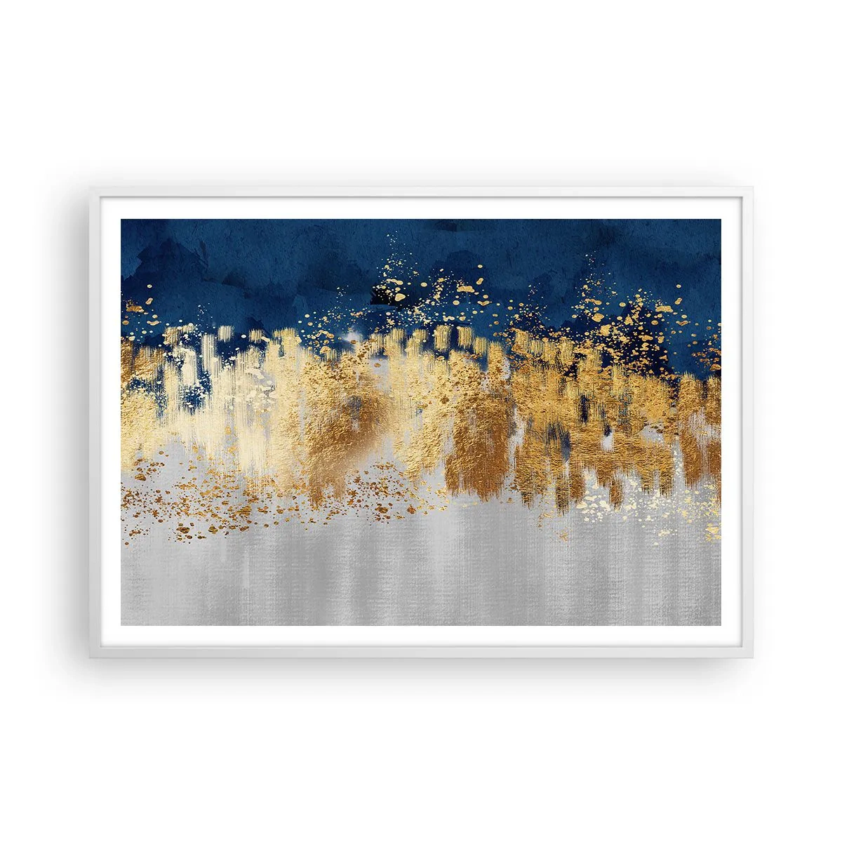 Pôster em moldura branca - Uma composição moderna com brilho - 100x70 cm