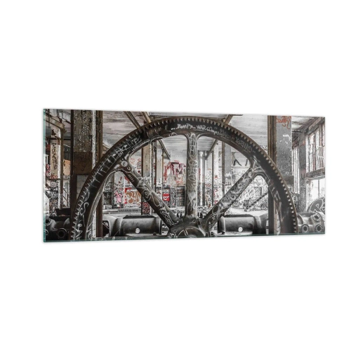 Quadro em vidro - A vida secreta da fábrica - 100x40 cm