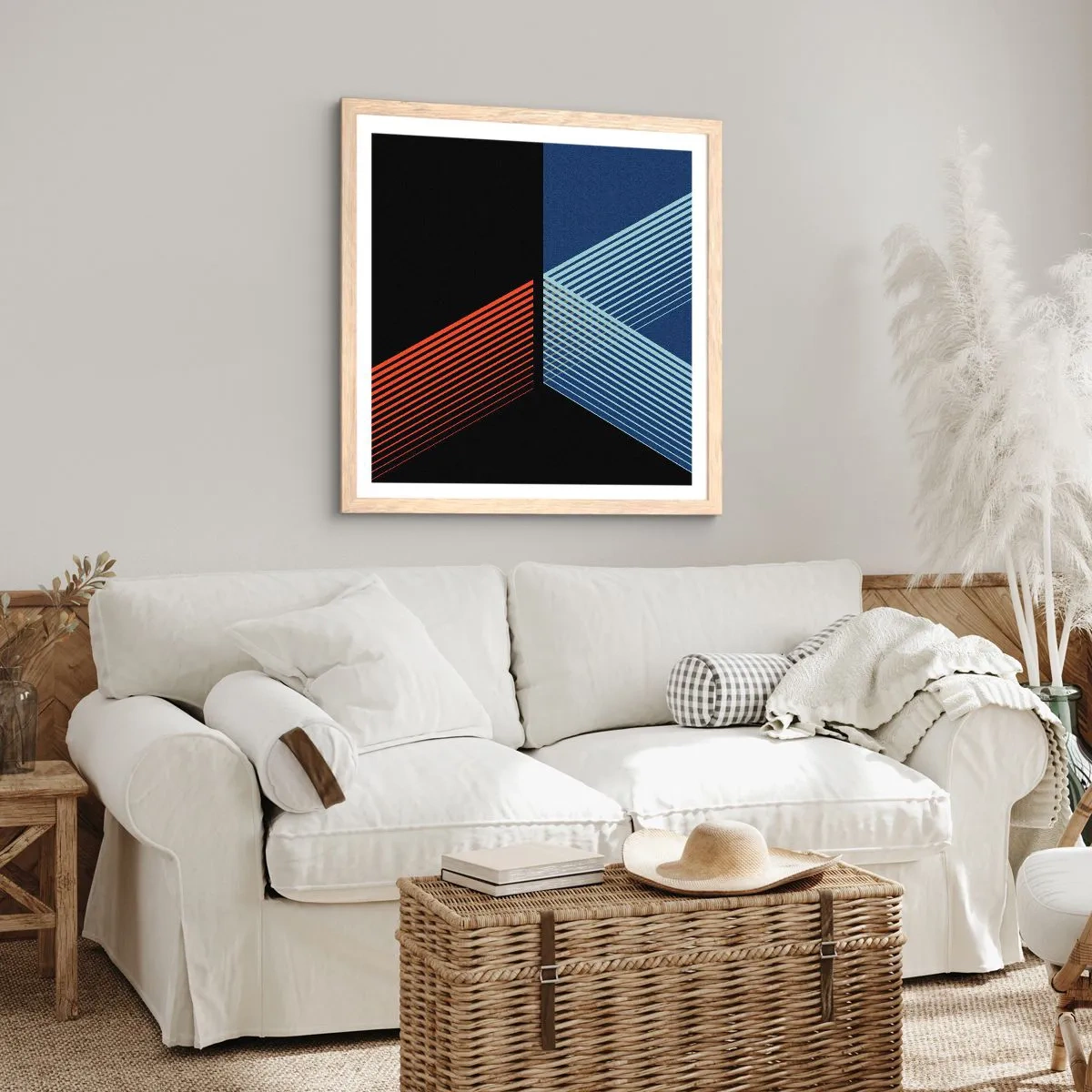 Pôster com moldura de carvalho claro - Uma história simples - 60x60 cm