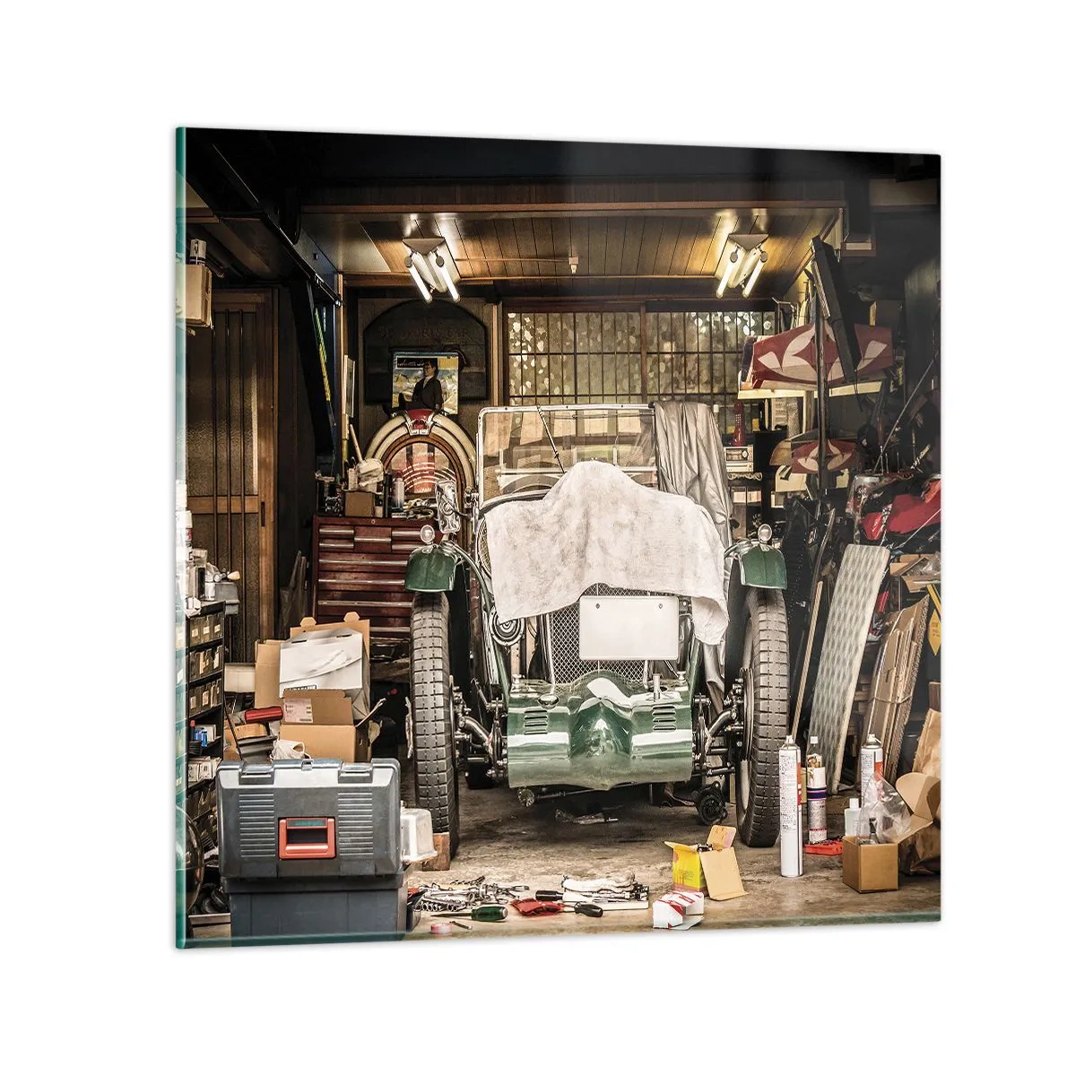 Quadro em vidro - De volta ao passado - 70x70 cm