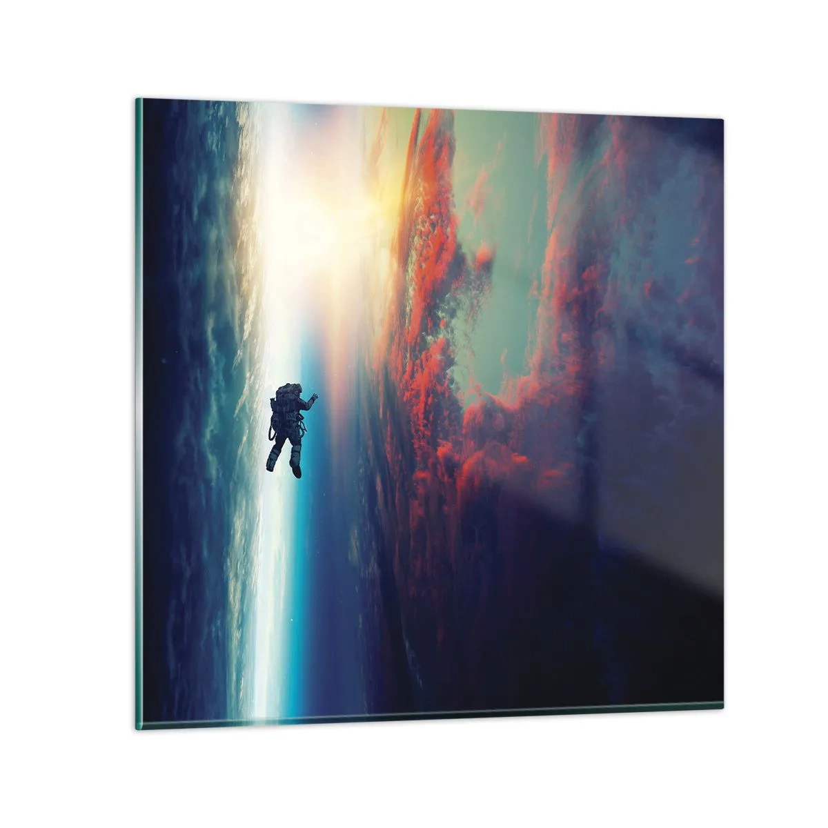 Quadro em vidro - Enfrentando o universo - 40x40 cm