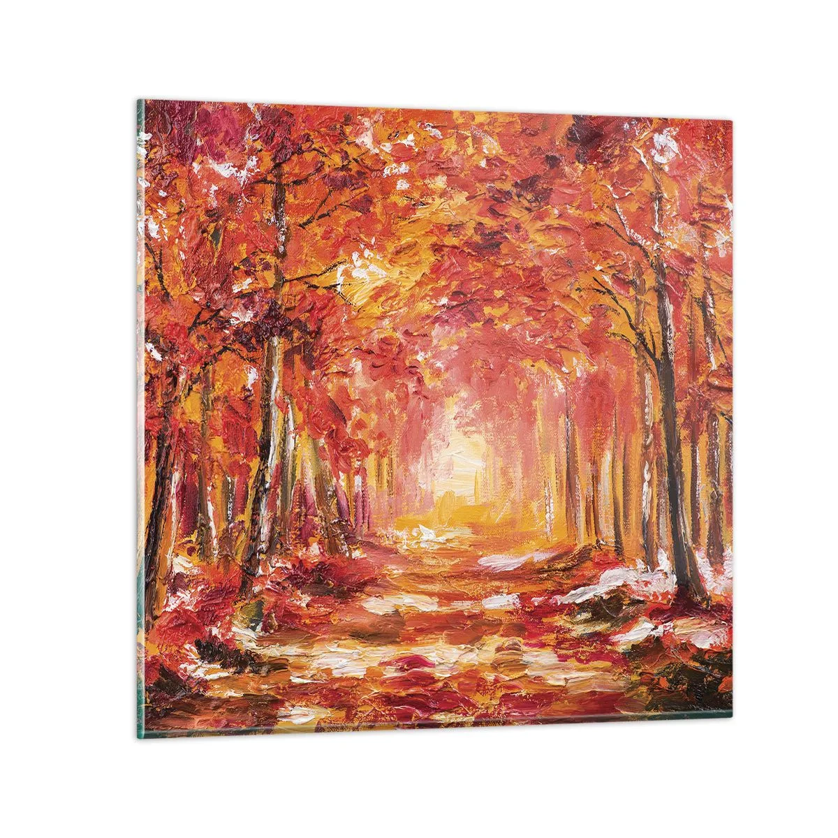 Quadro em vidro - Floresta de cobre - 40x40 cm