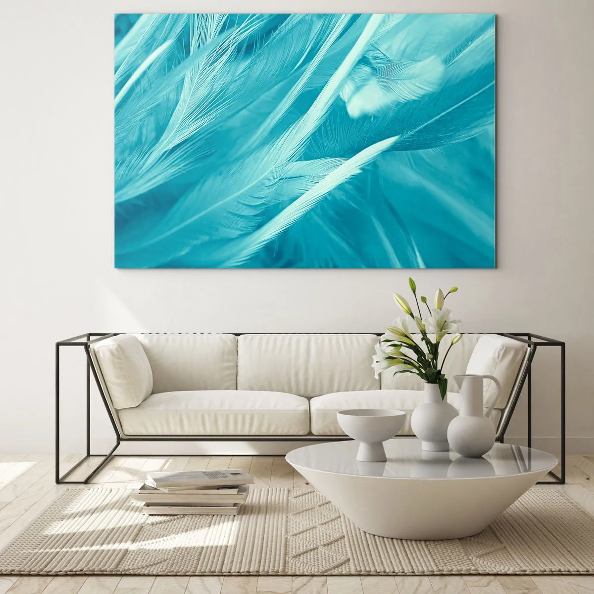 Quadro em vidro - Afogado em penugem - 100x70 cm