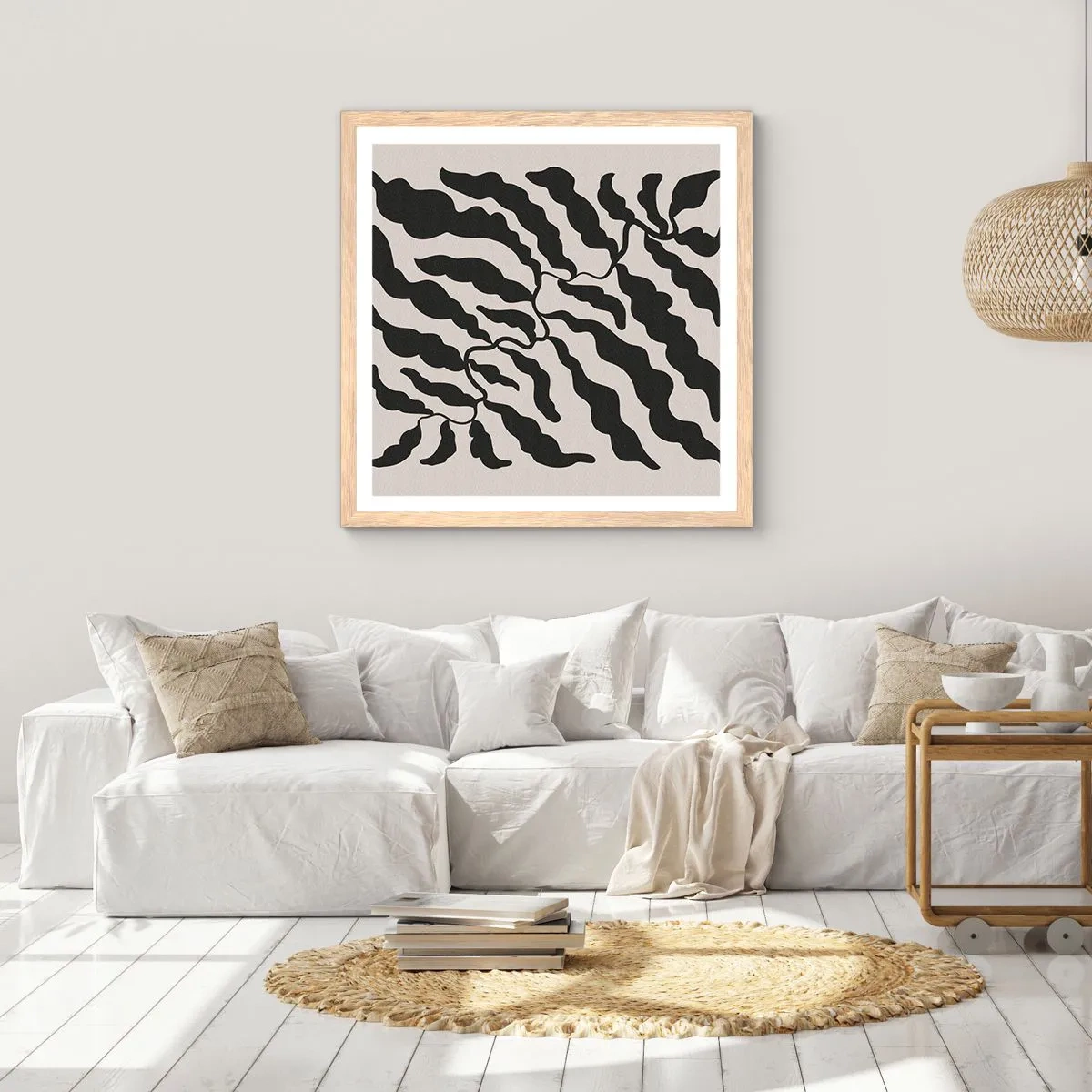 Pôster com moldura de carvalho claro - A natureza da praça - 40x40 cm