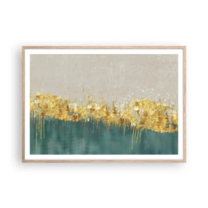 Pôster com moldura de carvalho claro - A fronteira dourada - 100x70 cm