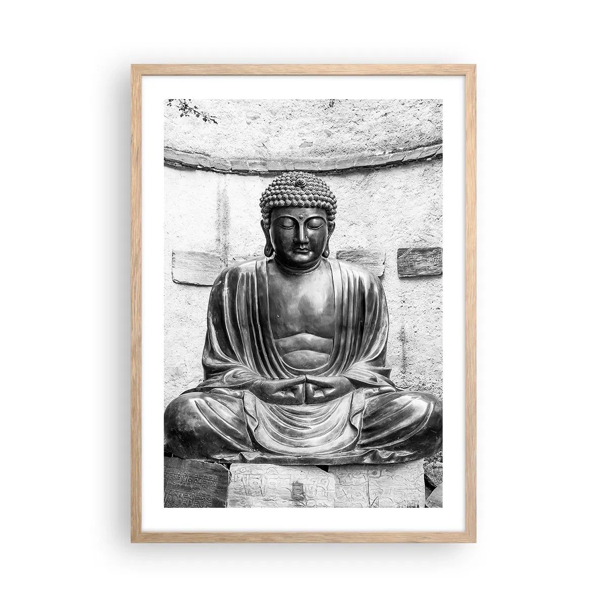 Pôster com moldura de carvalho claro - Na fonte da paz - 50x70 cm