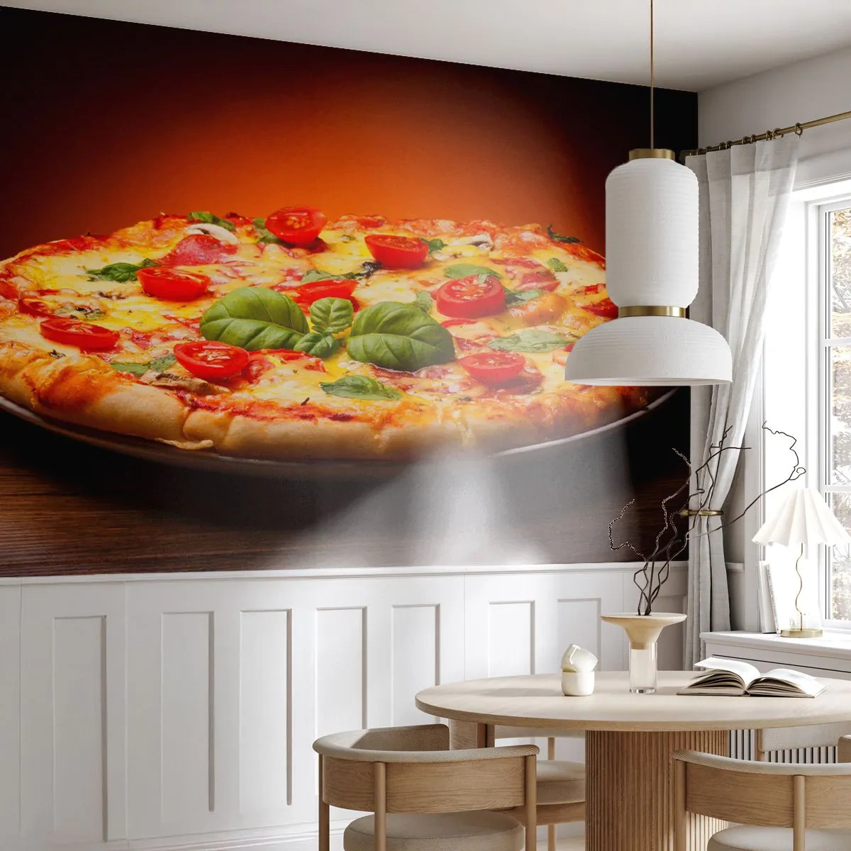 Papel de Parede Autocolante Deluxe Sticker - Mamma mia! - Gastronomia, pizza, Itália - 250x175 cm