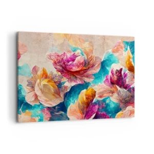 Quadro em tela - Esplendor colorido do buquê - 100x70 cm