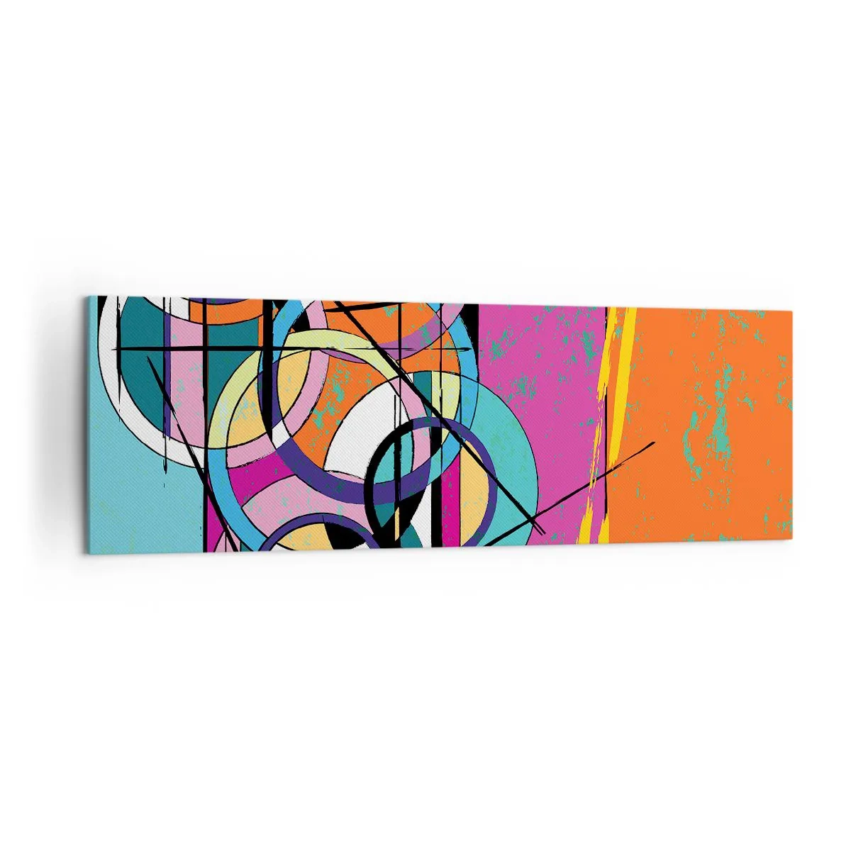 Quadro em tela - Círculo entre círculos - 160x50 cm