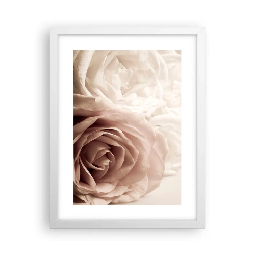 Pôster em moldura branca - No coração de uma rosa - 30x40 cm