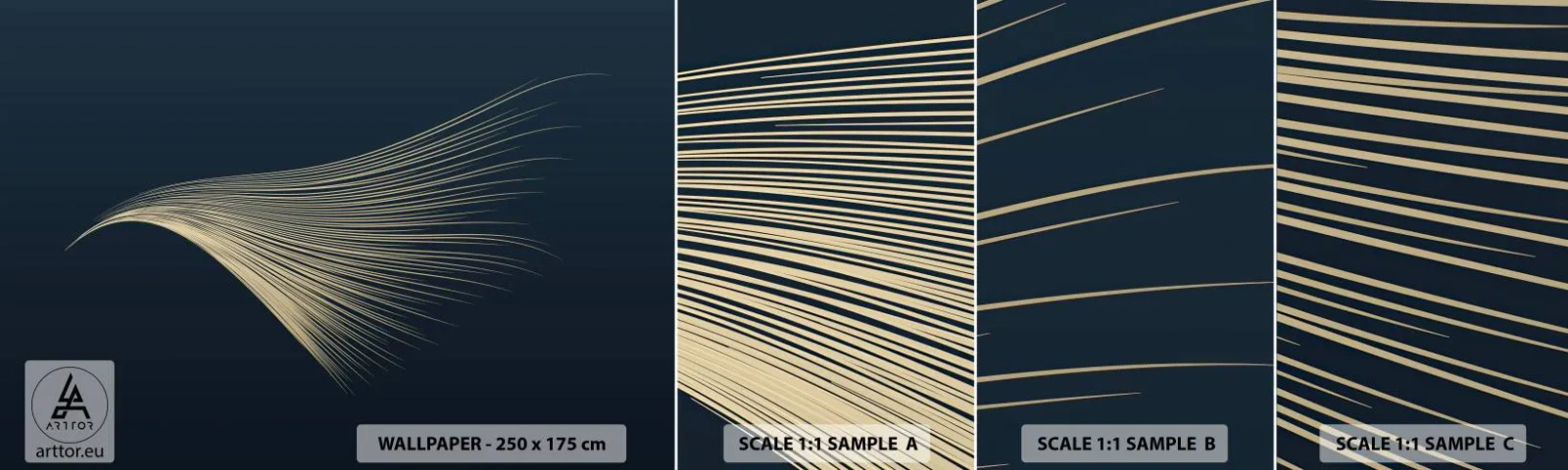 Amostra de Papel de Parede Standard Eco - Como o cabelo de um anjo - Abstração, Pedaço, Gráficos - 100x30 cm