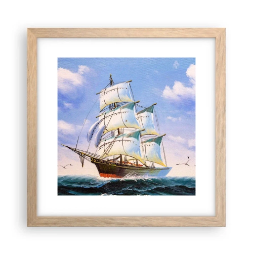 Pôster com moldura de carvalho claro - Orgulhosamente com o vento - 30x30 cm