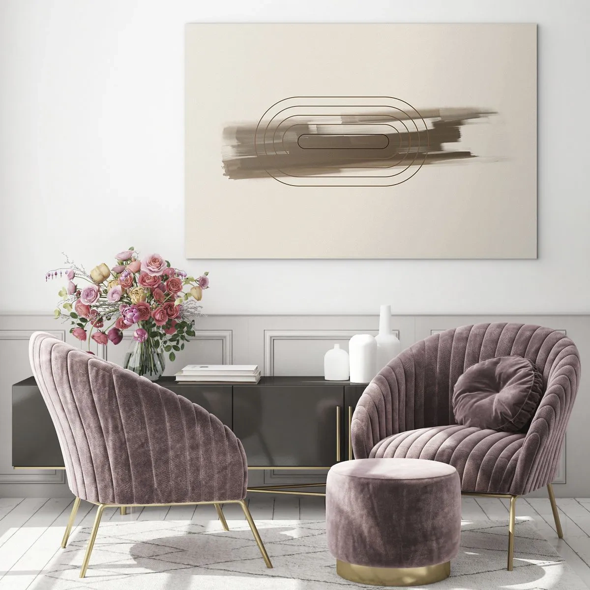 Quadro em vidro - Um sopro de cinza - 120x80 cm