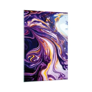 Quadro em vidro - Onde o espaço se dobra em roxo - 70x100 cm