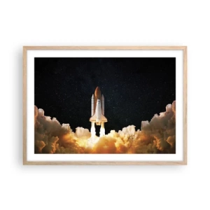 Pôster com moldura de carvalho claro - Ad astra! - 70x50 cm