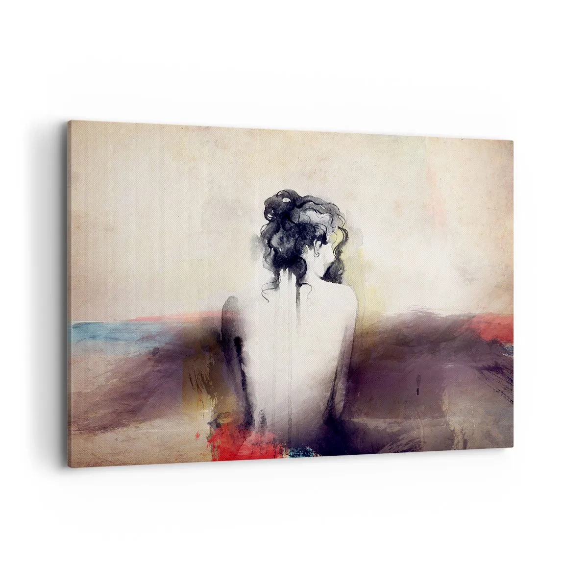 Quadro em tela - Linhas suaves, formas ovais - 100x70 cm