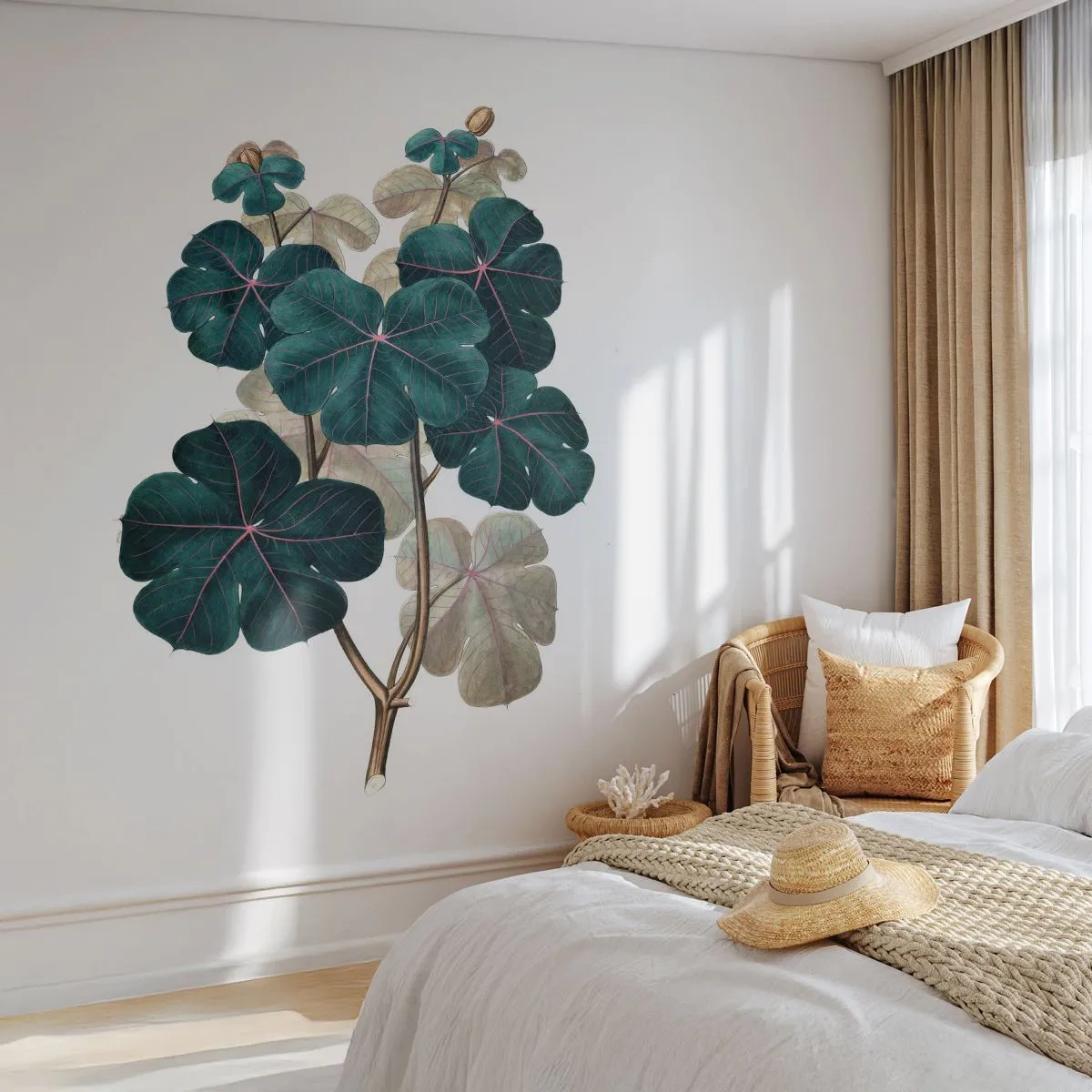 Papel de Parede Autocolante Deluxe Sticker - Do antigo herbário - Plantar, Folhas, Botânica - 250x175 cm