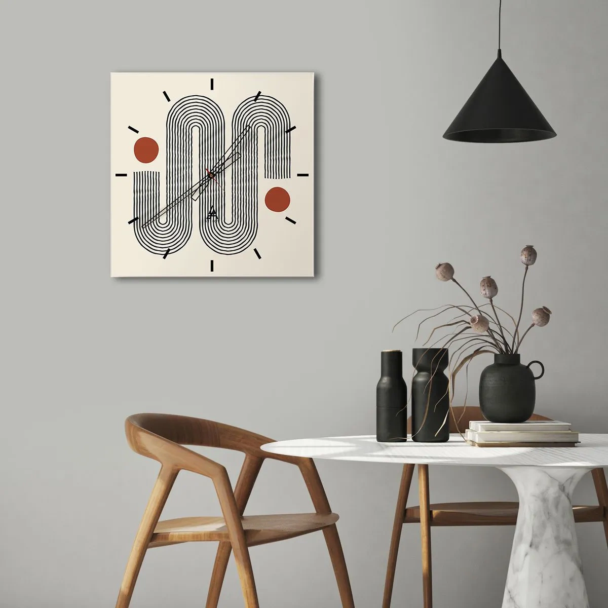 Relógio de parede - Relógio em vidro - Do início ao fim - 40x40 cm