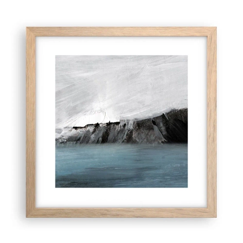 Pôster com moldura de carvalho claro - Água – terra: choque dos elementos - 30x30 cm