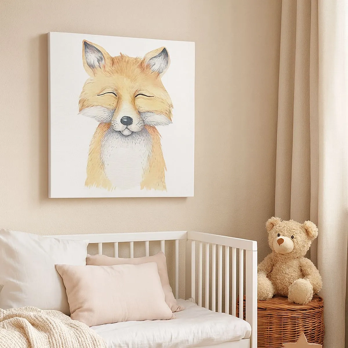 Quadro em tela - Humor de raposa - 30x30 cm