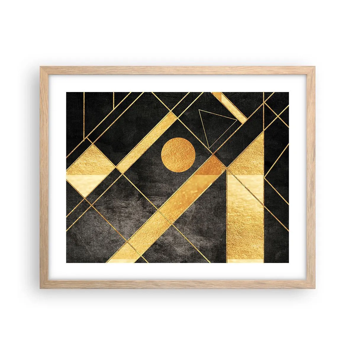 Pôster com moldura de carvalho claro - Sol do Deserto - 50x40 cm