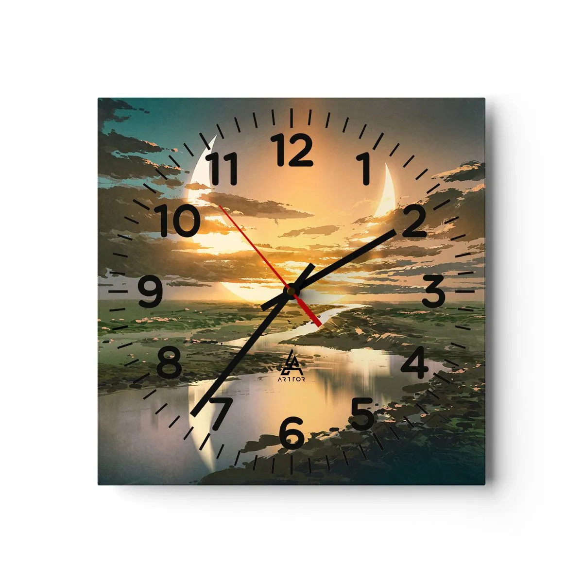 Relógio de parede - Relógio em vidro - Algures numa galáxia muito, muito distante - 40x40 cm