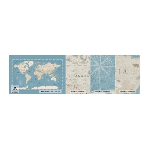 Amostra de papel de parede Premium Canvas - O mundo ao seu alcance - Mapa mundial, Vintage, Grunge - 100x30 cm