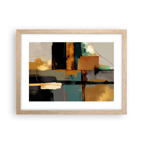 Pôster com moldura de carvalho claro - Abstração – luz e sombra - 40x30 cm