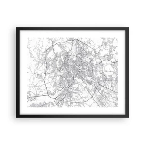 Pôster com moldura preta - Círculo romano - 50x40 cm