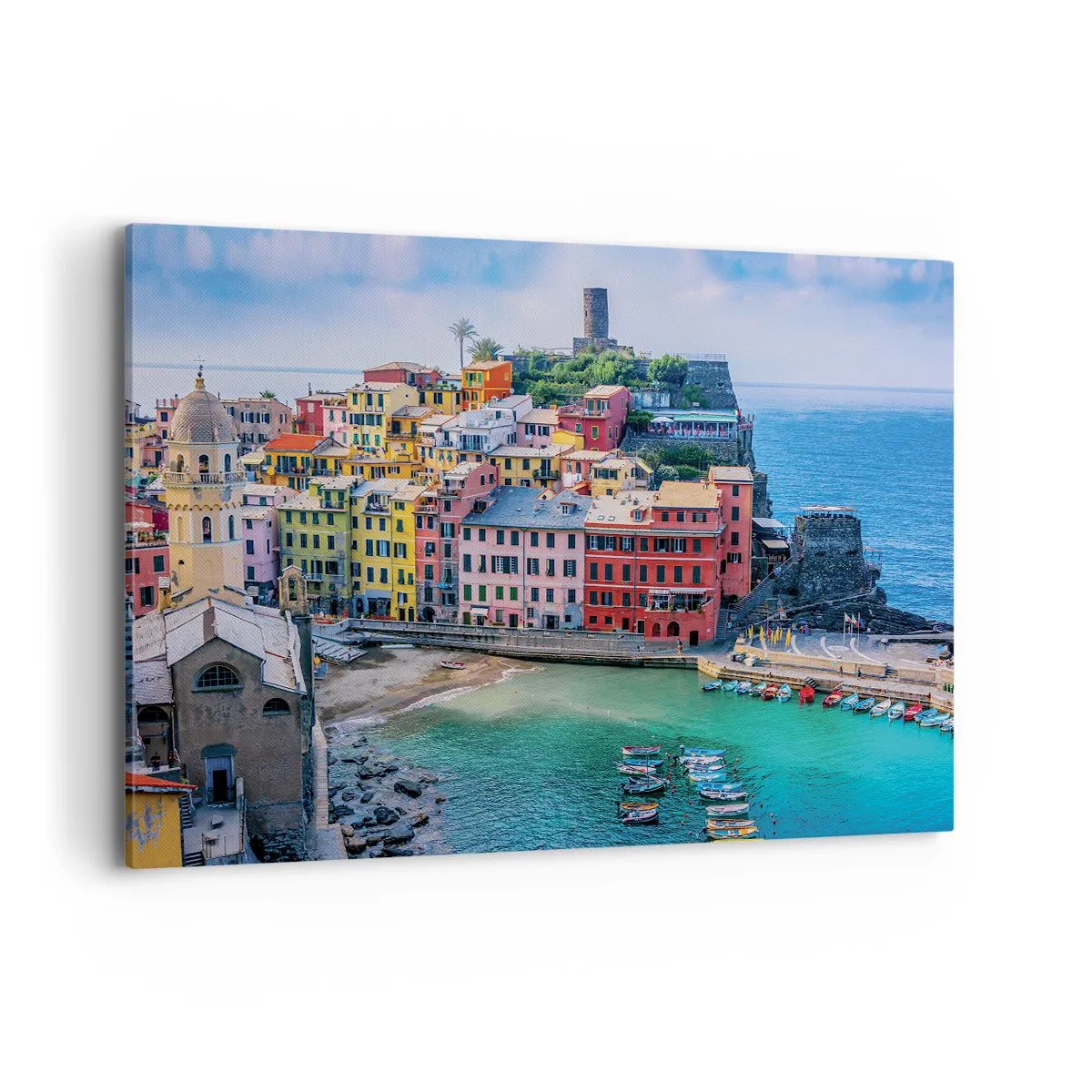 Quadro em tela - Cidade mágica mediterrânea - 120x80 cm