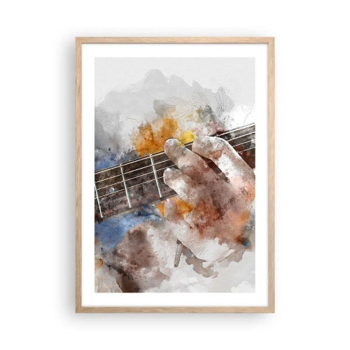 Pôster com moldura de carvalho claro - Poesia entre as cordas - 50x70 cm