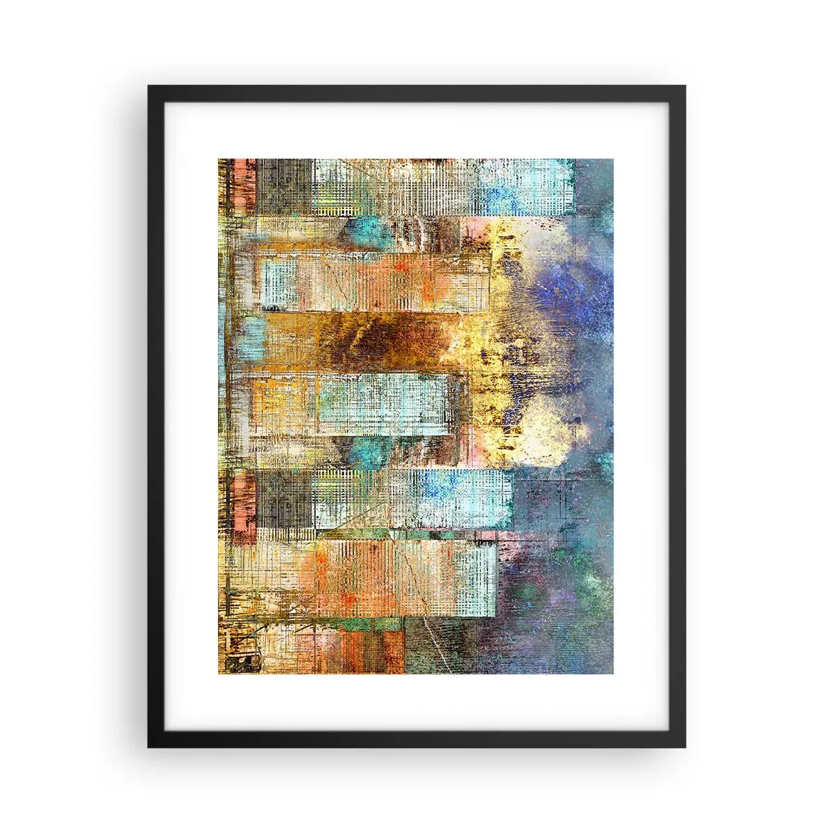 Pôster com moldura preta - Uma metrópole ensolarada - 40x50 cm