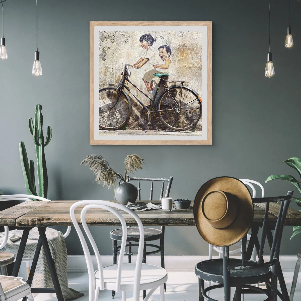 Pôster com moldura de carvalho claro - Verdadeiro ou falso? - 30x30 cm