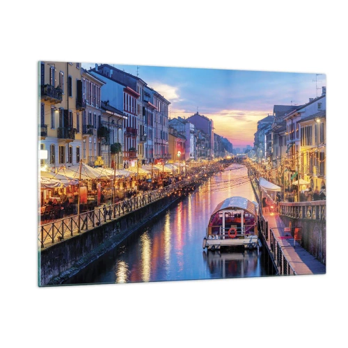 Quadro em vidro - Uma noite de luz e diversão - 120x80 cm